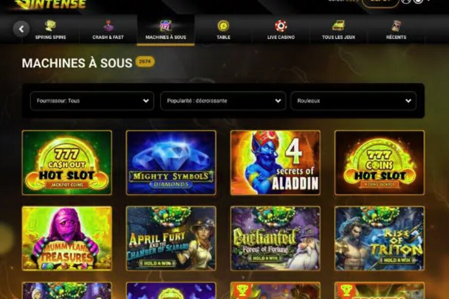 Intense Casino : Codes Promo Exclusifs à Découvrir