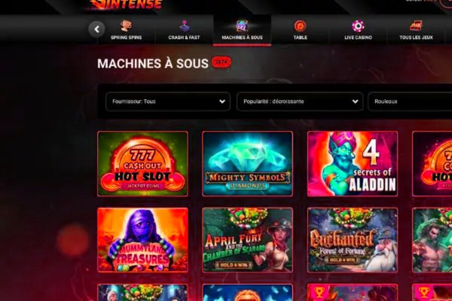 Intense Casino - Créez votre compte joueur maintenant